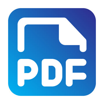 Pdf file type solid gradien icon