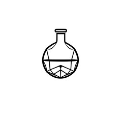 Crystal Crystal Geobotanical Flask, simple black-and-white representation