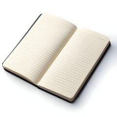 Open Notebook on White Background for Focused Writing and Brainstorming