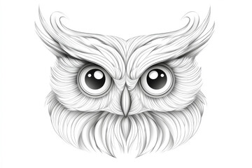 Obraz premium A detailed and stylized illustration of an owl featuring intricate feather patterns.