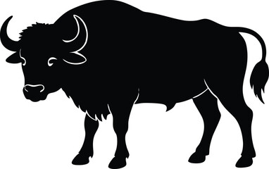 Bull majestic  silhouette vector illustration
