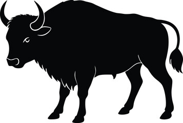 Bull majestic  silhouette vector illustration