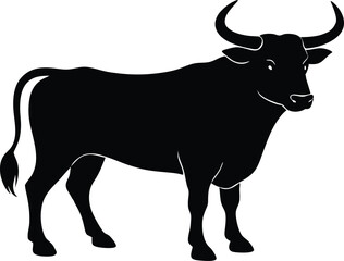 Bull majestic  silhouette vector illustration