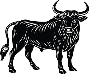 Bull majestic  silhouette vector illustration