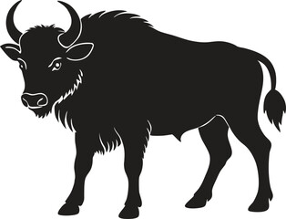Bull majestic  silhouette vector illustration