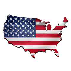 America map in flag colour
