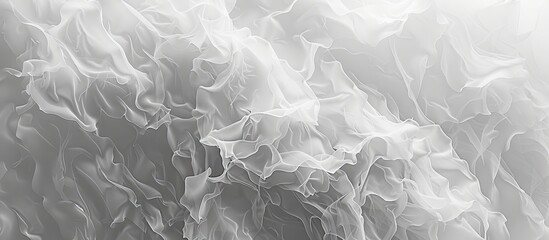 Abstract monochrome texture with fluid, wavy patterns in shades of gray creating depth and soft movement, featuring ample negative space for text.