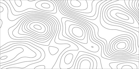 Abstract white contour wave lines topographic background, lines map seamless pattern, modern wallpaper texture and realistic design used for banner and posters, mountain relief geographic pattern.