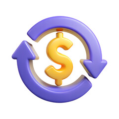 Obraz premium Currency Exchange. 3d rendering isolated on white background. Cartoon plastic style icon