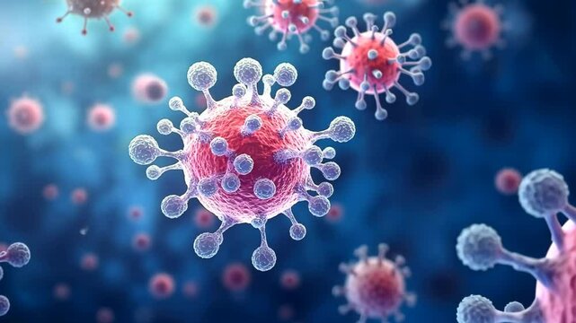 Viral cells abstract 3d illustration