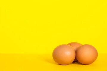Eggs on a Yellow Background
