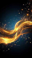 Fototapeta premium Elegant golden glitter trails cascading in a luxurious abstract motion
