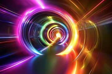 Fototapeta premium Abstract Colorful Neon Tunnel Graphic Design