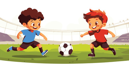  Dynamic Football Players Illustration of Four Soccer Players in Various Poses and Uniforms.