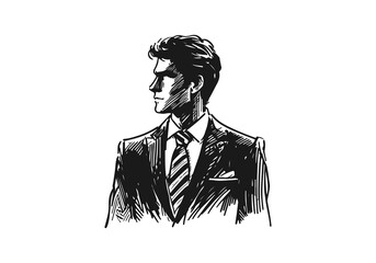 CEO Business Executive hand drawn sketch illustration vector