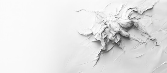 Artistic texture study featuring intricate white relief against a smooth white background showcasing creativity and depth in simple form design