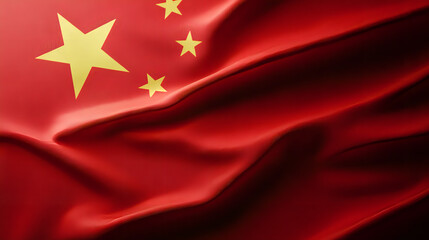 People's Republic China of China Flag, red background with copy space. AI generated images.