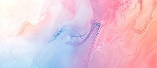 Abstract fluid art background featuring soft pastel shades of pink, blue, and cream with swirling patterns across the canvas.