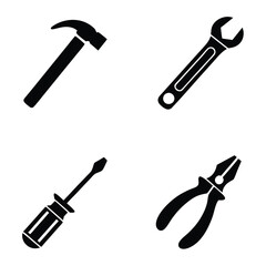 Simple Line Icons of Tools
