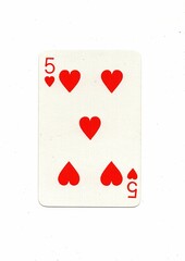 A vintage playing card isolated on a white background.
