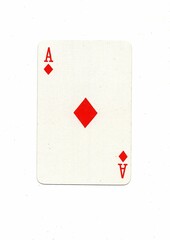 Obraz premium A vintage playing card isolated on a white background.