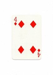 A vintage playing card isolated on a white background.