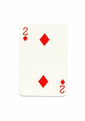 A vintage playing card isolated on a white background.