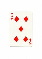 A vintage playing card isolated on a white background.
