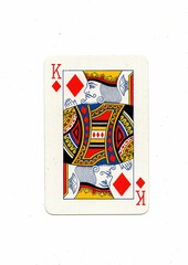 A vintage playing card isolated on a white background.