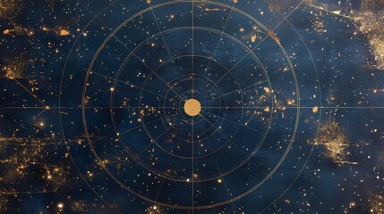 Golden Astronomical Map with Vintage Aesthetic