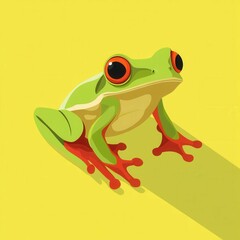 Obraz premium Frog Flat Icon. Wildlife Amphibian Graphic Illustration in Animal Kingdom