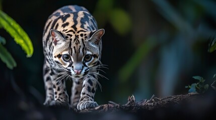 Obraz premium Ocelot Jungle Cat Wildlife Nature Closeup Portrait
