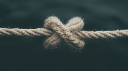 Fototapeta premium Tying a strong knot nautical setting close-up image natural fiber rope detailed view craftsmanship concept