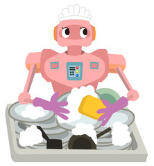 Robot Washing Dishes