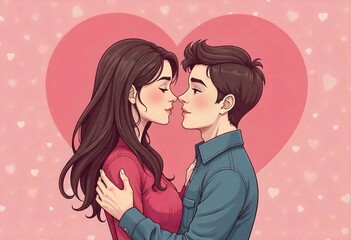 young couple kissing