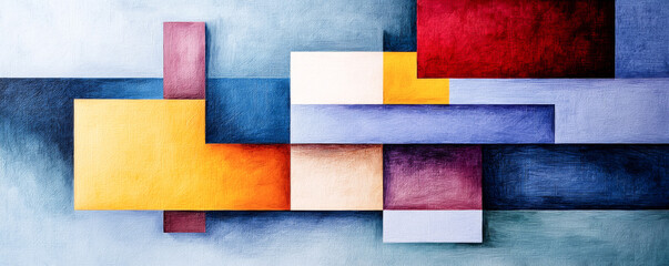 Fototapeta premium Abstract geometric art in vibrant colors, perfect for modern design projects.