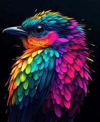 Fototapeta premium Colorful bird portrait with vibrant feathers