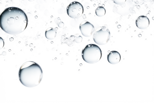 floating water bubbles isolated on white or transparent png