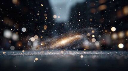 Abstract city night scene with cosmic effect