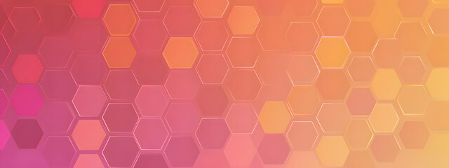 Fototapeta premium A background of hexagons in various shades of pink and orange, creating an abstract pattern with a gradient effect 
