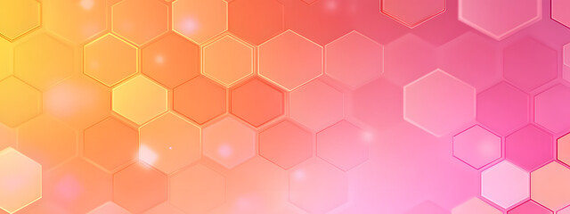 Fototapeta premium A background of hexagons in various shades of pink and orange, creating an abstract pattern with a gradient effect 