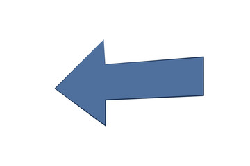 A bold, blue left-pointing arrow, symbolizing direction and movement. This image is perfect for use in design projects, navigation tools, and web elements focused on guidance and decision-making.