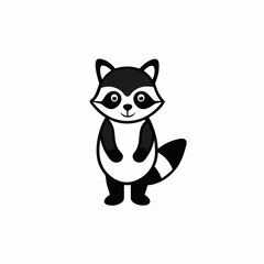 Vector illustration of raccoon silhouette