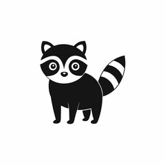 black and white raccoon silhouette