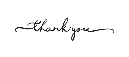 Thank You card. Hand drawn positive quote. Modern brush calligraphy. Isolated on white background