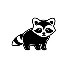 Sticker design of raccoon silhouette