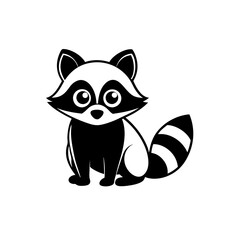 vector illustration of a  raccoon silhouette