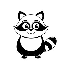Vector illustration of raccoon  cartoon
