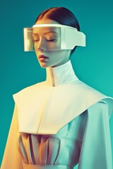 Abstract Aesthetics: A Stylish Girl in a High-Tech Ensemble