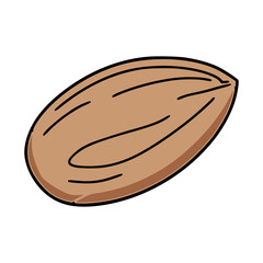 almond nut snack nature food healthy flat color vector illustration template design